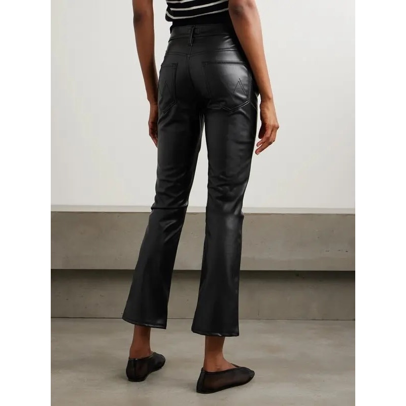 New Nwt Mother The Insider Flood Faux Leather Bootcut Pants Size 29